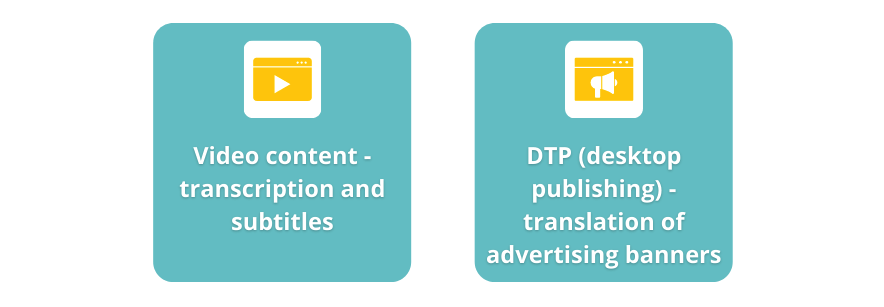 Additional service for web content translation - translation of video and of ad banners