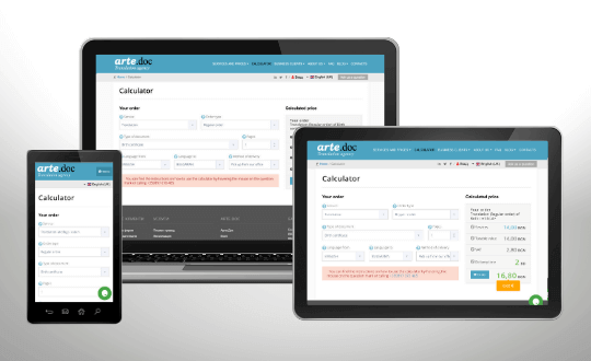 Online order for translation and/or legalization by arte.doc