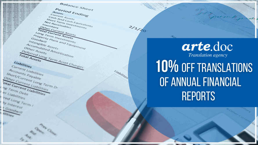 Special offer for translations of annual financial reports - Bulgarian translation agency Arte.Doc 